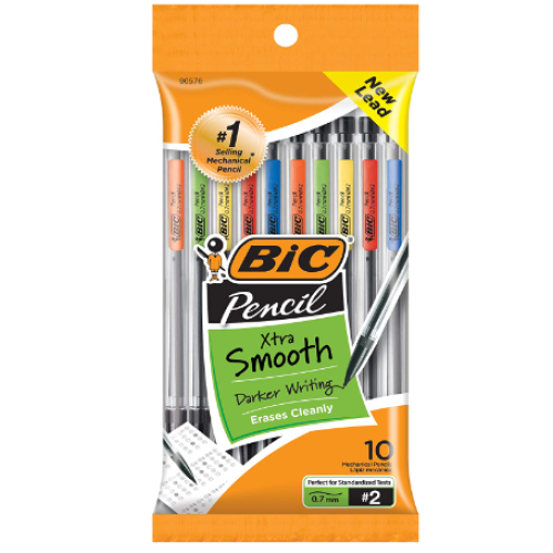 BIC Xtra-Life Mechanical Pencil, Clear Barrel, Medium Point (0.7mm), 10-Count plus 2 bonus Pack of 2