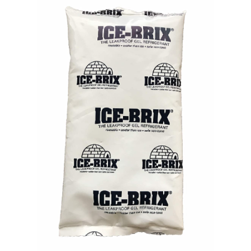 Ice-Brix Leakproof Cold Packs, 5" x 2 3/4" x 3/4", Reusable and Food Safe 10 pack