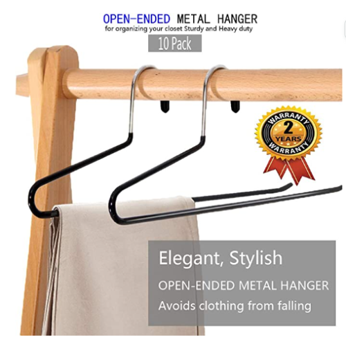 Slack/Trousers Pants Hangers - 10 Pack - Strong and Durable