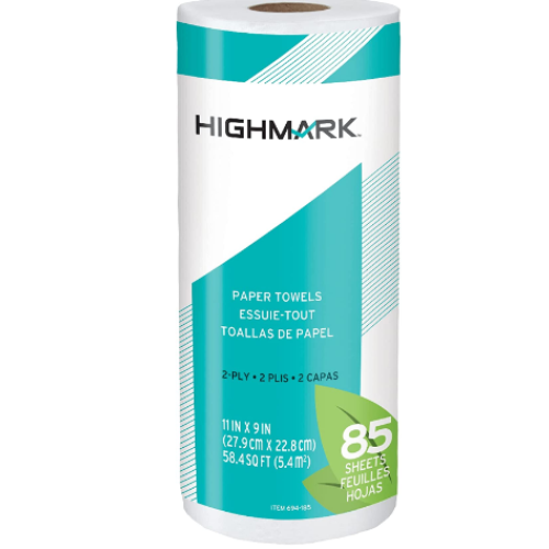 Highmark®  2-Ply Paper Towels, 11" x 9", 85 Sheets Per Roll, 5 Rolls