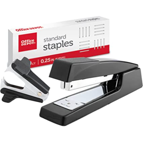 Office Depot Premium Full-Strip Stapler Combo With Staples And Remover, Black