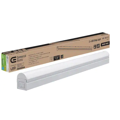 Plug In or Direct Wire Power Connection 2 ft. White 4000K Integrated LED Strip Light 