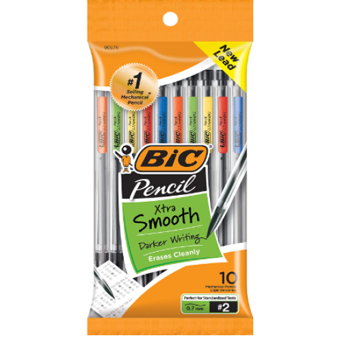 BIC Xtra-Smooth Mechanical Pencils With Erasers, Medium Point (0.7mm), 10 plus 2 Bonus Set of 2