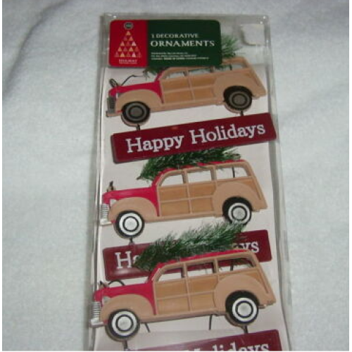 3 Decorative Happy Holiday Ornaments