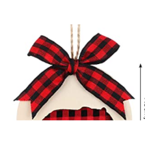 Christmas Decorations Tree Ornament Buffalo Plaid Bow Xmas Tree Hanging Decor