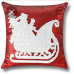 OTOSTAR Christmas Sequin Throw Pillow Cover 18x18 Inch Sparkle Decorative Pillowcases Magic Red Cushion Cover set of 2