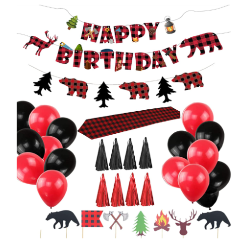 Lumberjack Party Supplies Birthday Party Decorations and Favors Set for Baby Shower, Birthday Party Decor