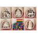 szxy 30pcs Unfinished Wooden Hanging Ornaments for Christmas Decorations,5 Styles DIY Wood Slices with Holes for Kids Crafts Centerpieces Holiday Hanging Decorations (with Giftbox)