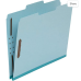 Pendaflex Recycled Classification File Folders, 2 Dividers, 2" Embedded Fasteners, 2/5 Tab Cut, Letter Size, Light Blue, Box of 10