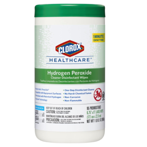 Clorox Healthcare Hydrogen Peroxide Cleaner Disinfectant Wipes, 95 Count Canister