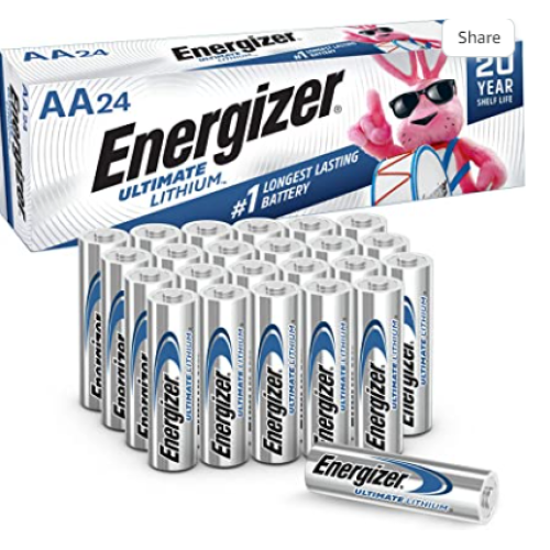 Energizer AA Batteries, Ultimate Lithium Double A Battery, 24 Count