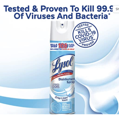 Lysol Disinfectant Spray, Sanitizing and Antibacterial Spray, For Disinfecting and Deodorizing, Crisp Linen