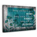 JDKWAY Teal Flower Inspirational Bathroom Wall Art for Bedroom Teal Daisy Motivational Quotes Wall Decor for Family Blessing Canvas Green and Grey Decor Ready to Hand 11x14 Inch