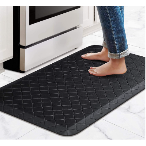 HappyTrends Kitchen Floor Mat Cushioned Anti-Fatigue Kitchen Rug,17.3"x30",Thick Waterproof Non-Slip Kitchen Mats and Rugs Heavy Duty Ergonomic Comfort Rug for Kitchen, Floor, Office, Laundry, Brown