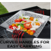  Grill Basket- Stainless Steel Grilling Basket for Indoor and Outdoor Use, Heavy Duty Vegetables Grill Basket for Veggies and Kabob, Suitable for All Grills, Dishwasher Safe