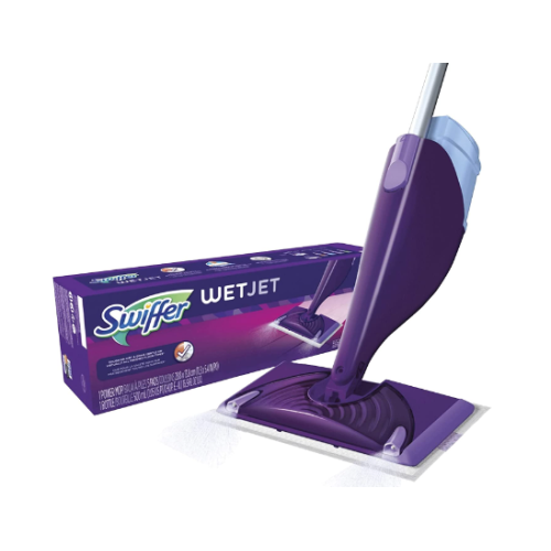 Swiffer WetJet Mop Starter Kit (1 Spray Mop, 5 Mopping Pads, 1 Floor Cleaner Liquid Solution)