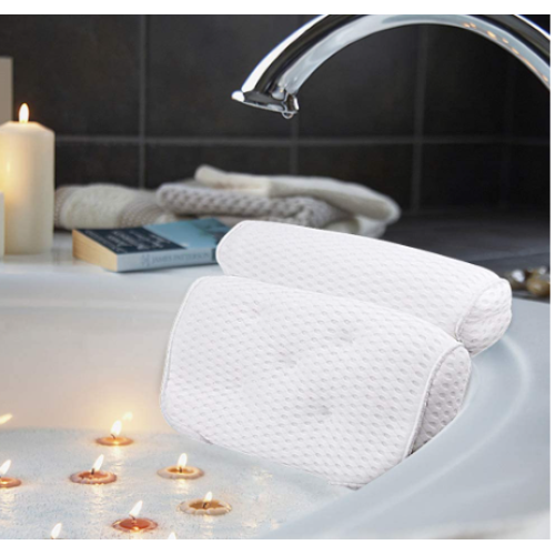 AmazeFan Bath Pillow, Bathtub Spa Pillow with 4D Air Mesh Technology and 7 Suction Cups