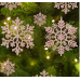 30 pcs Christmas Snowflake Ornaments Plastic Glitter Snowflakes Ornaments for Xmas Tree Decorations,  Rose Gold set of 2