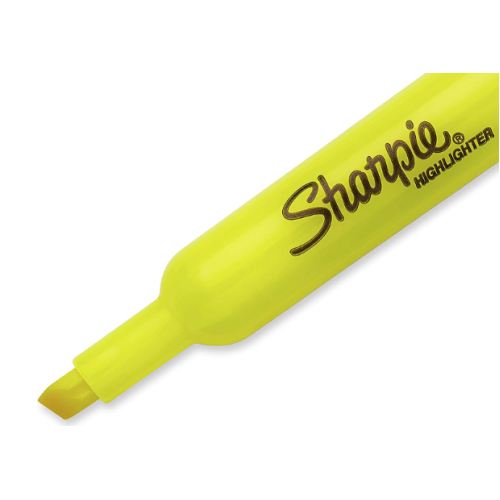 Sharpie Tank Style Highlighters, Chisel Tip, Fluorescent Yellow, Box of 12