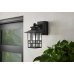 Mission Style Black with Bronze Highlight Outdoor Wall Lantern with Built-In Electrical Outlet (GFCI)