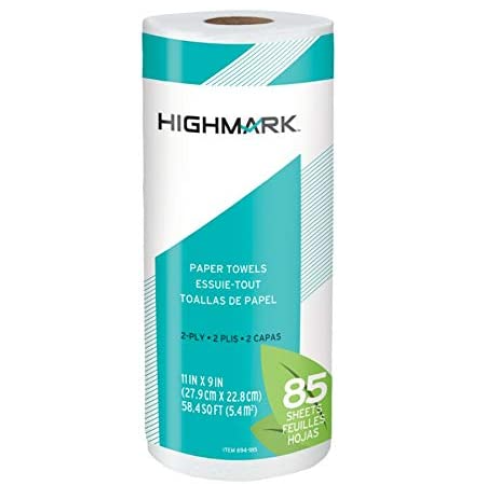 Highmark Brand 100% Recycled 2-Ply Paper Towels, 11 x 9, 85 Sheets Per Roll 5 rolls