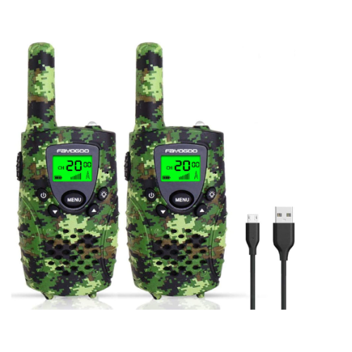 Kids Walkie Talkies, 22 Channels Kids Walkie Talkies, 4-Mile Range Toy Walkie Talkies with Flashlight and LCD Screen, Great Xmas Gifts Toys for 3-12 Year Old Boys and Girls (Camo Green)