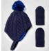 Cat & Jack Baby Boys' Cable Knit Beanie with Magic Mittens Navy Newborn