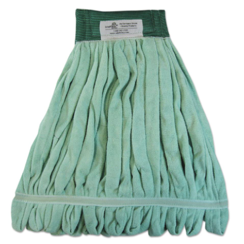 Boardwalk Microfiber Looped-End Wet Mop Heads, Medium, Green 