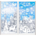 Xmas Window Clings Decoration, 141 Static Snow Flakes Stickers Merry Christmas Window Decals for Christmas Party Supplies (8 Sheets)