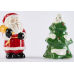 Mud Pie Christmas Tree and Santa Salt & Pepper Shaker Set