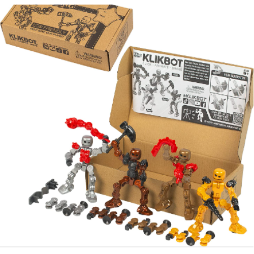 Zing Klikbot Complete Set of 4 Poseable Action Figures with Weapons