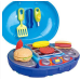 Qun Feng Super Fun Portable Toy Barbecue Grill Playset For Kids Using With DollsBlue