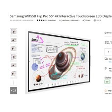 Samsung WM55B Flip Pro 55" 4K Interactive Touchscreen LED Display