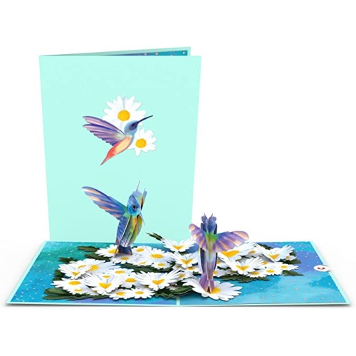 Lovepop Daisy Patch Hummingbirds Pop-Up Card, 5 X 7 Inch, Mother's Day, Cards for Mom, Thinking of You, Love Card