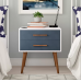 Burgos Storage 2 Drawer Nightstand	Color: White/Dark Navy Blue	Trule