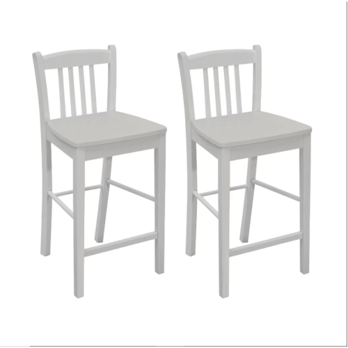 Ash Gray Covey 24'' Counter Stools (Set of 2) by Lark Manor (Classic White)