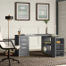 Senga L-Shape Executive Desk (Dark Gray) by Mercury Row