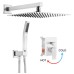 Brushed Nickel Complete Shower System With Rough-In Valve Upgauge