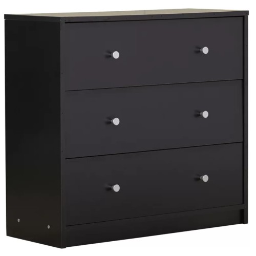 Black Guilford 3 Drawer 28.5'' W Dresser Zipcode Design