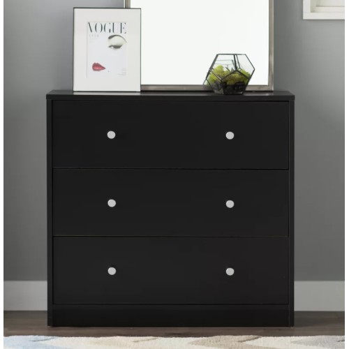 Black Guilford 3 Drawer 28.5'' W Dresser Zipcode Design