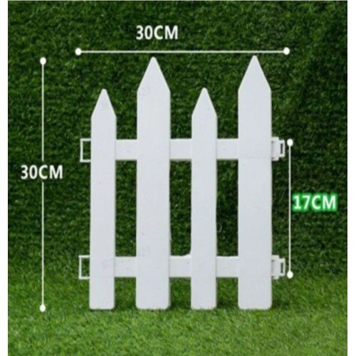 Woodyhome 1 ft. H X 1 ft. W Picket Plastic Fence Panel (Set of 12)