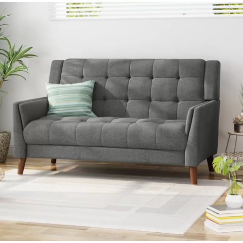 Greenmont Square Arm Loveseat by Wade Logan (Dark Gray)