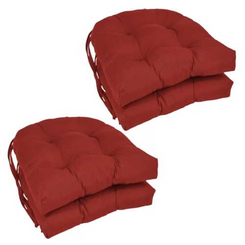 Latitude Run Ruby Red Chair Pad (Set of 4)