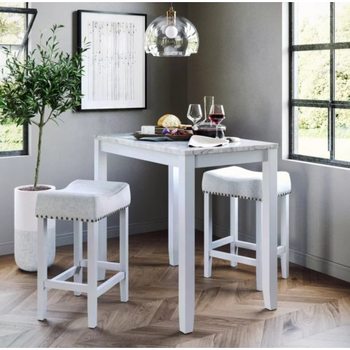 Rea 2 - Person Counter Height Dining Set Light Gray/White Charlton Home