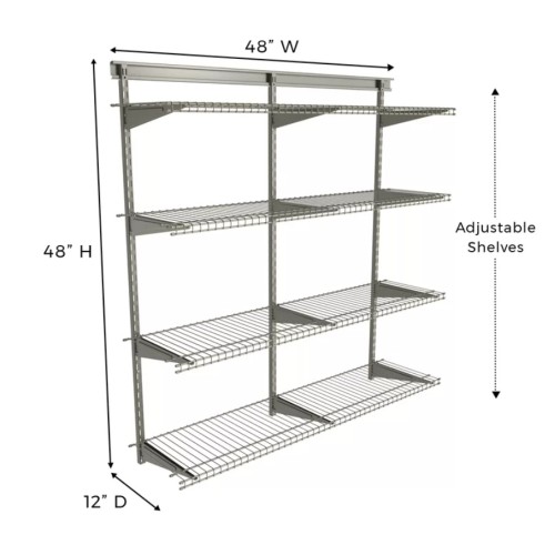 ShelfTrack 48" H x 48" W x 12" D Add-on Unit ClosetMaid