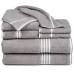 Silver 8 Piece 100% Cotton Towel Set Three Posts