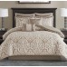 Tess Microfiber Reversible Modern & Contemporary 8 Piece Comforter Set Tan Cal King