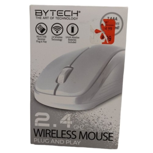 BYTECH 2.4GHZ Wireless Mouse, Plug and Play for PC and MAC (White)