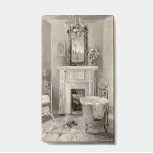 Designart 'French Bathroom Vintage I' Painting Print on Canvas