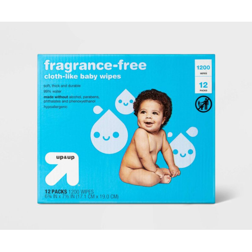 Fragrance-Free Baby Wipes- up & up™ (12Pack /1200ct)